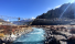 Crossing Marshygdi River while trekking in Annapurna circuit trek