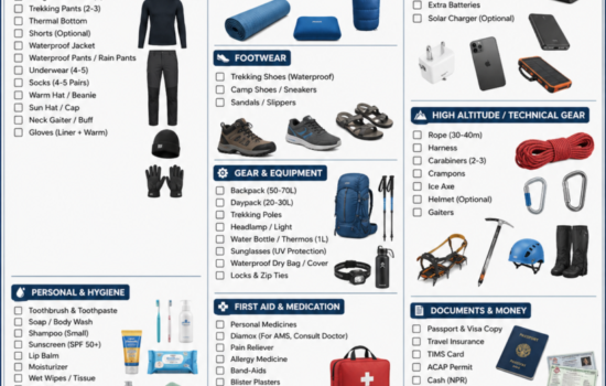 packing list for hiking